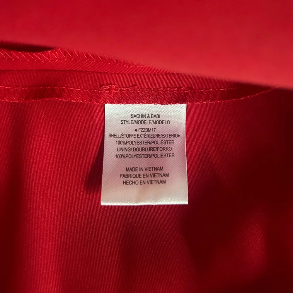 Sachin + Babi Blaine Bow Train Mini Dress | red | size 0 - Picture 7 of 13